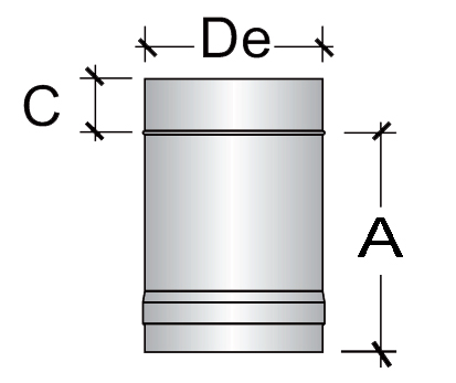 Elemento lineare L. 250 mm DN 80 doppia p.25mm