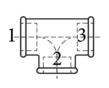 Fig.130  T  verzinkt  1" x1/2"x1/2"